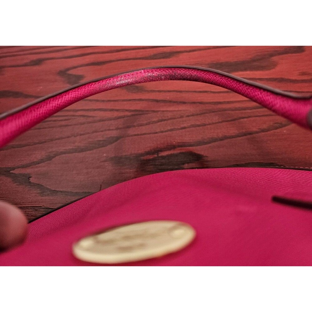 Coach Cora Dome Satchel Pink Crossgrain Leather Crossbody Gold Hardware - Picture 6 of 14